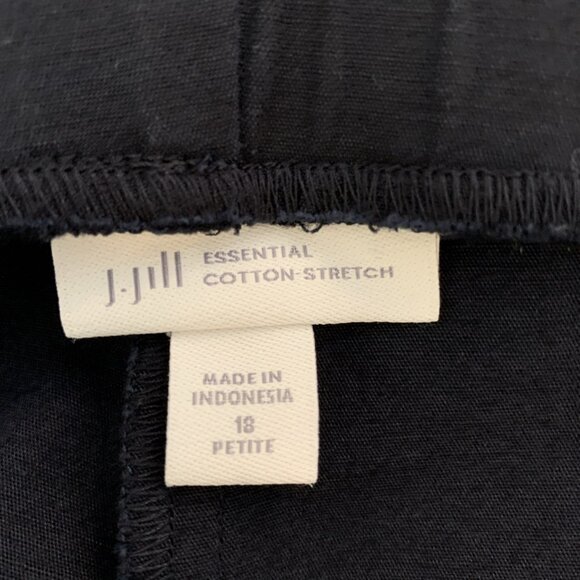 J Jill Womens 18P Pants Essential Cotton Stretch Ankle Navy Blue Pockets Stretch - Picture 2 of 15